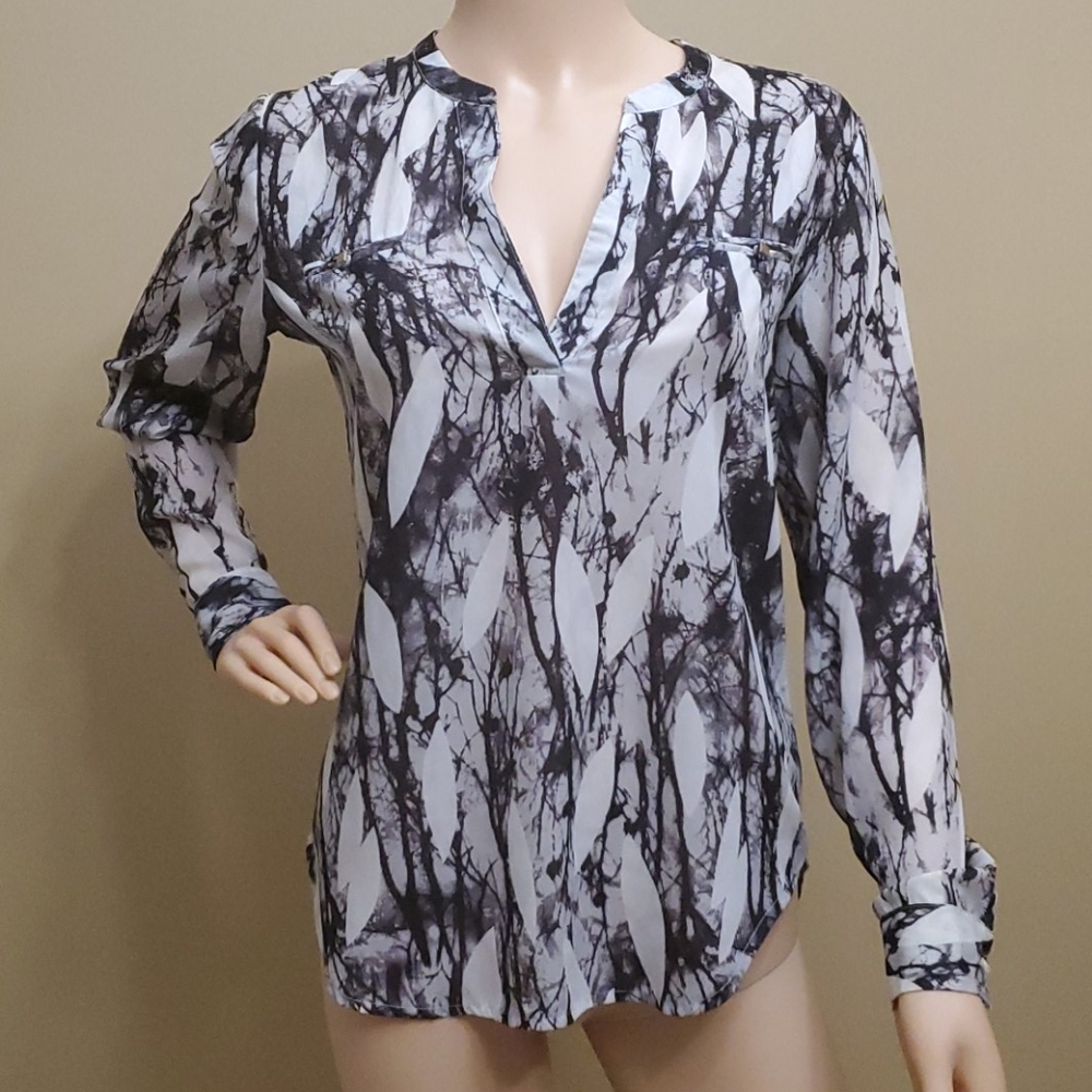 Sheer long sleeve blouse